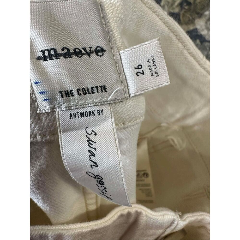 New Anthropologie MAEVE Swan Gossip Colette Denim Crop Wide-Leg Jeans sz 26 - Picture 9 of 13